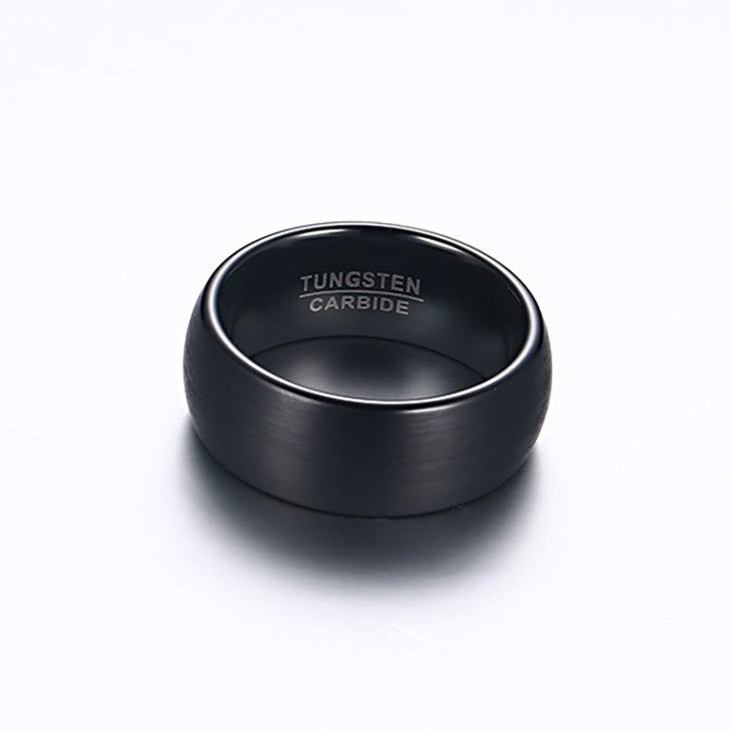 Brushed plating black pure tungsten steel ring