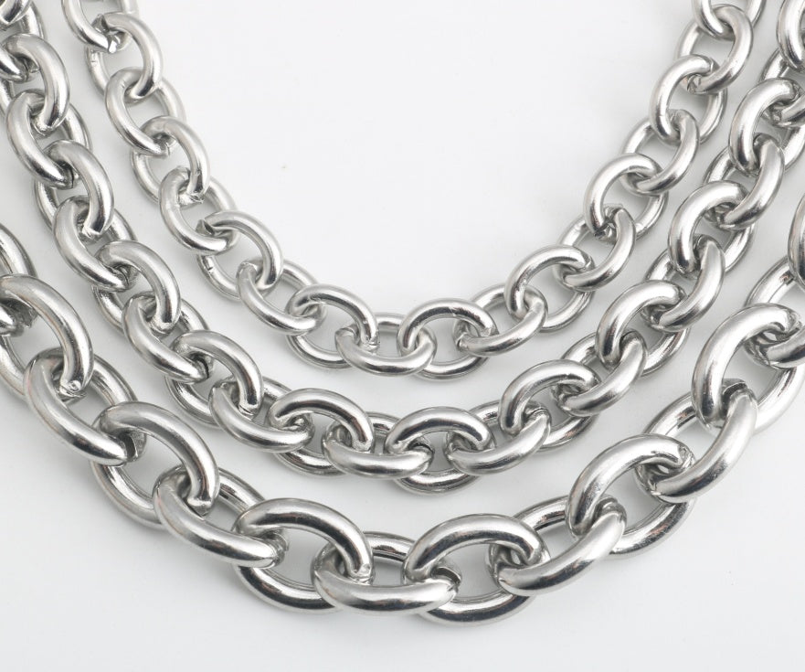 Men Stainless Steel Rope Snake Box Cuban Link Chain