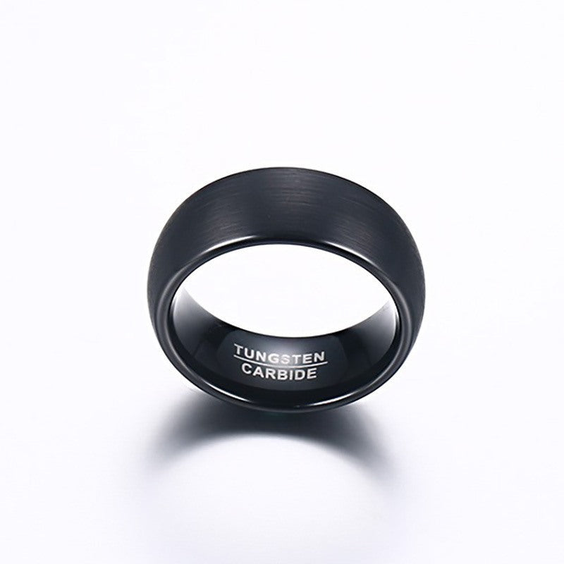 Brushed plating black pure tungsten steel ring