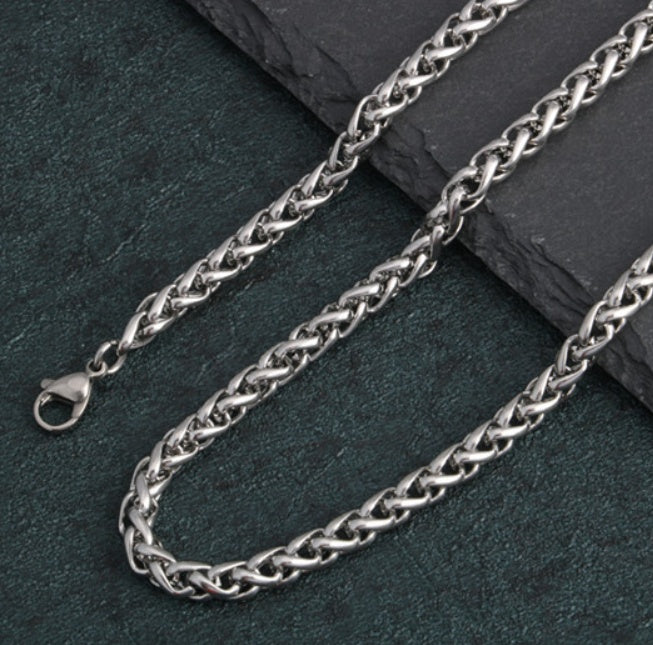 Men Stainless Steel Rope Snake Box Cuban Link Chain