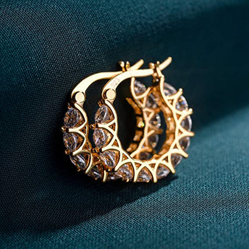 Fashion U-shaped Earrings Full Zircon Rhinestones Earrings