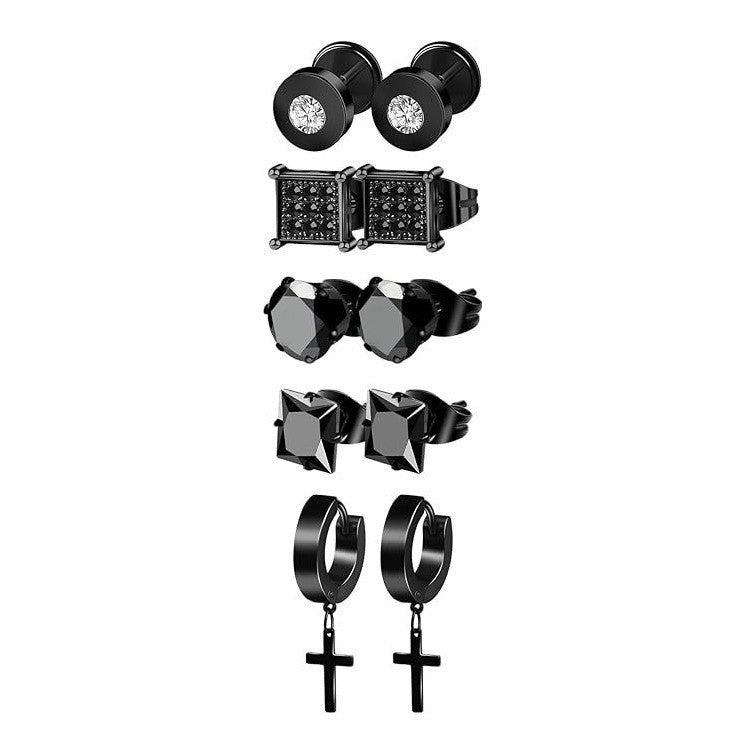 5 Pairs Of High Quality Stainless Steel Anti-allergy Earings Set