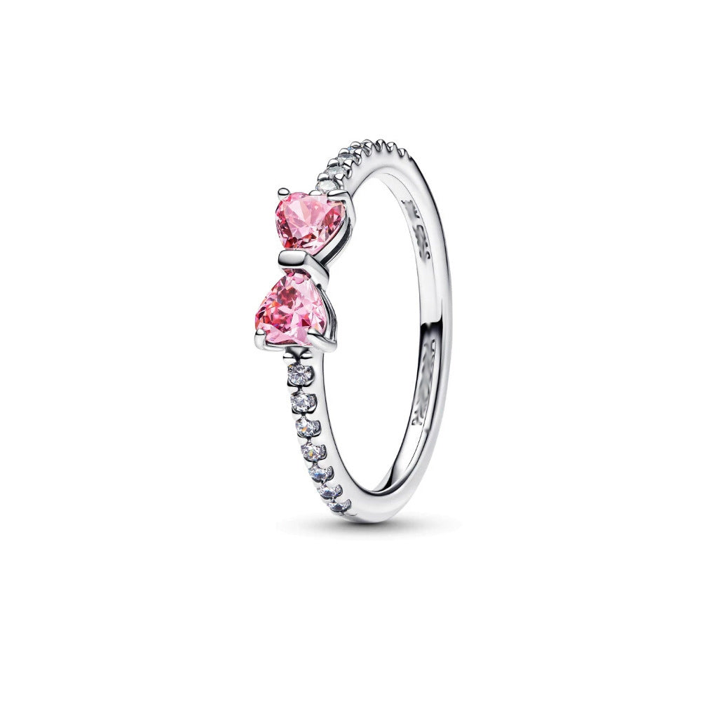 Ring Plated 925 Silver Bow Star Wishing Square