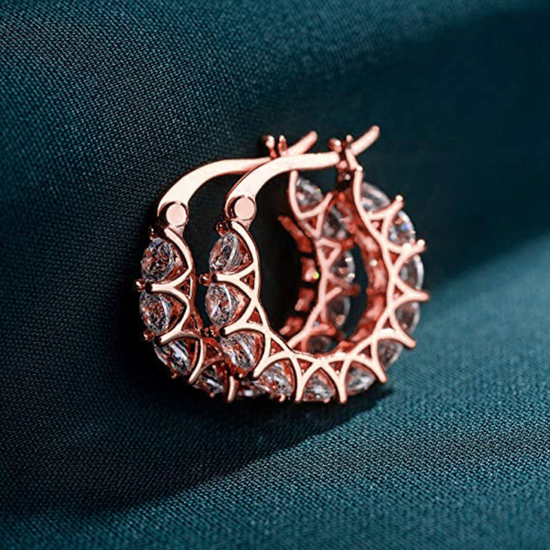 Fashion U-shaped Earrings Full Zircon Rhinestones Earrings