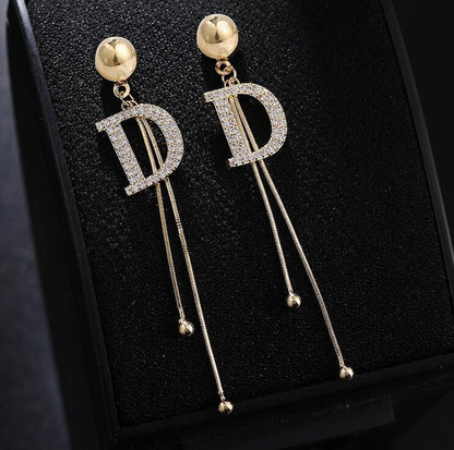 Silver Needle Earrings, Tassels, Long, Simple And Fashionable, Korean Earrings