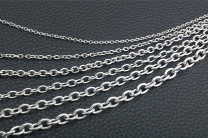 Men Stainless Steel Rope Snake Box Cuban Link Chain