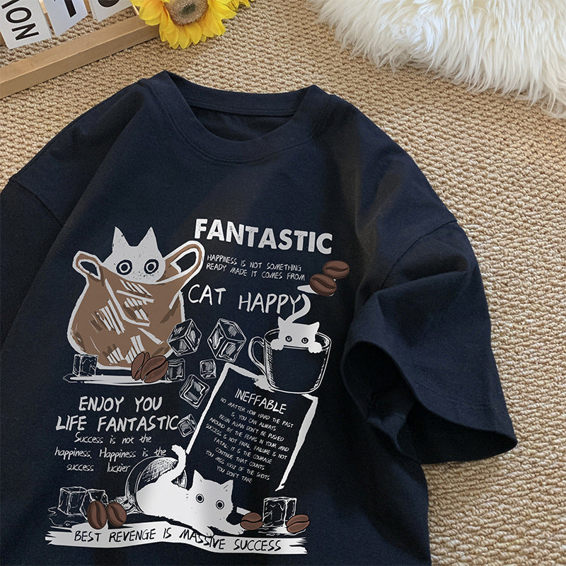 Men's Short-sleeved T-shirt Loose Half-sleeve Top