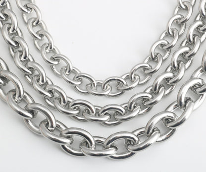 Men Stainless Steel Rope Snake Box Cuban Link Chain