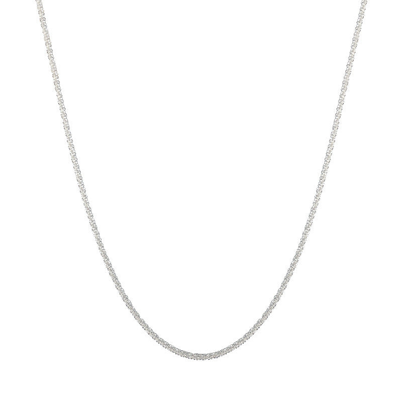 All-Sky Sparkling Necklace Simple Flash Plain Chain Can Be Folded