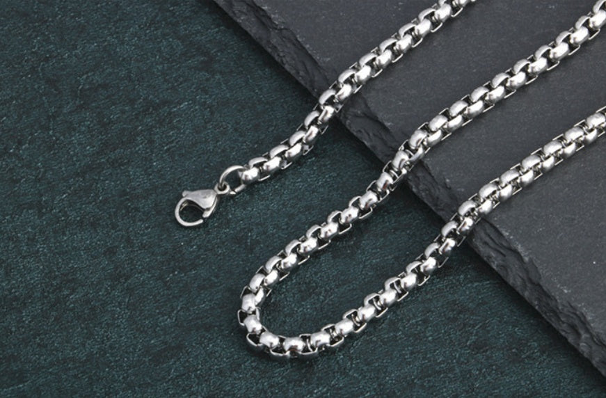 Men Stainless Steel Rope Snake Box Cuban Link Chain