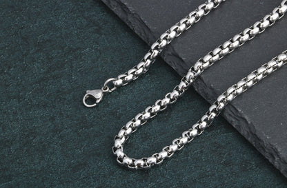 Men Stainless Steel Rope Snake Box Cuban Link Chain