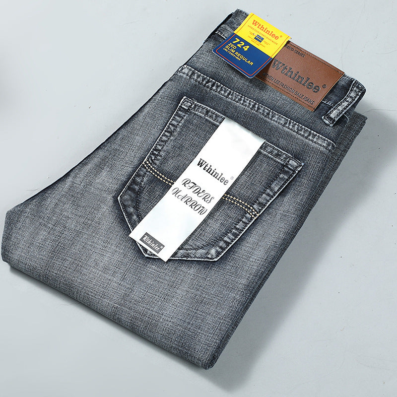 Stretch Jeans Men's Summer Straight Loose Large Size Business Casual Men's Pants
