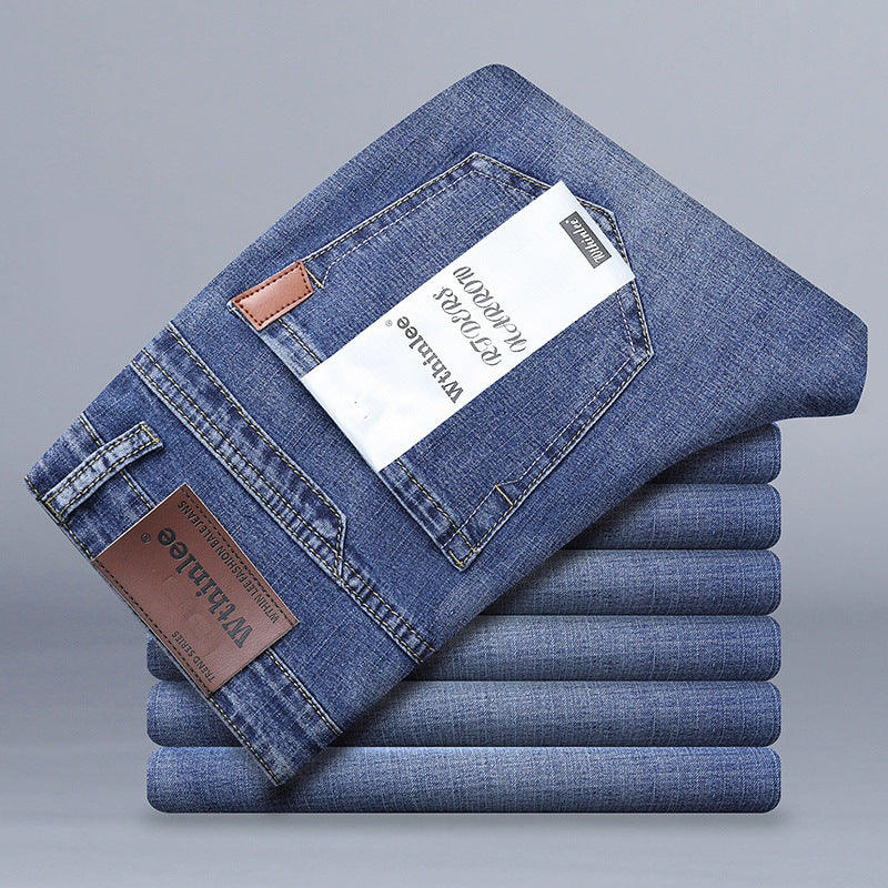 Stretch Jeans Men's Summer Straight Loose Large Size Business Casual Men's Pants