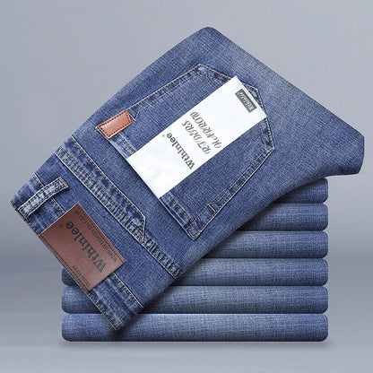 Stretch Jeans Men's Summer Straight Loose Large Size Business Casual Men's Pants
