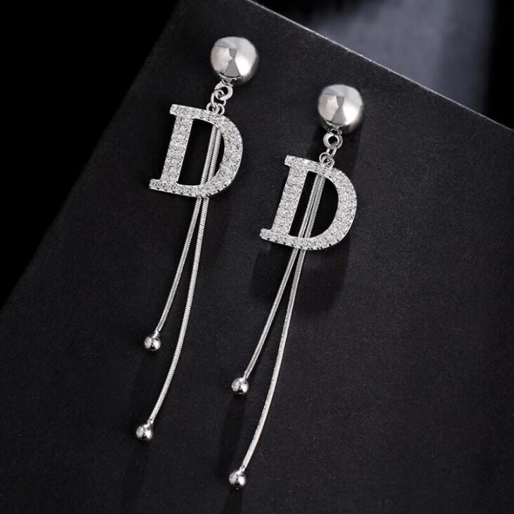 Silver Needle Earrings, Tassels, Long, Simple And Fashionable, Korean Earrings