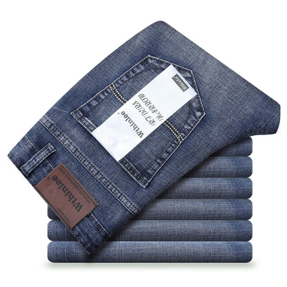 Stretch Jeans Men's Summer Straight Loose Large Size Business Casual Men's Pants