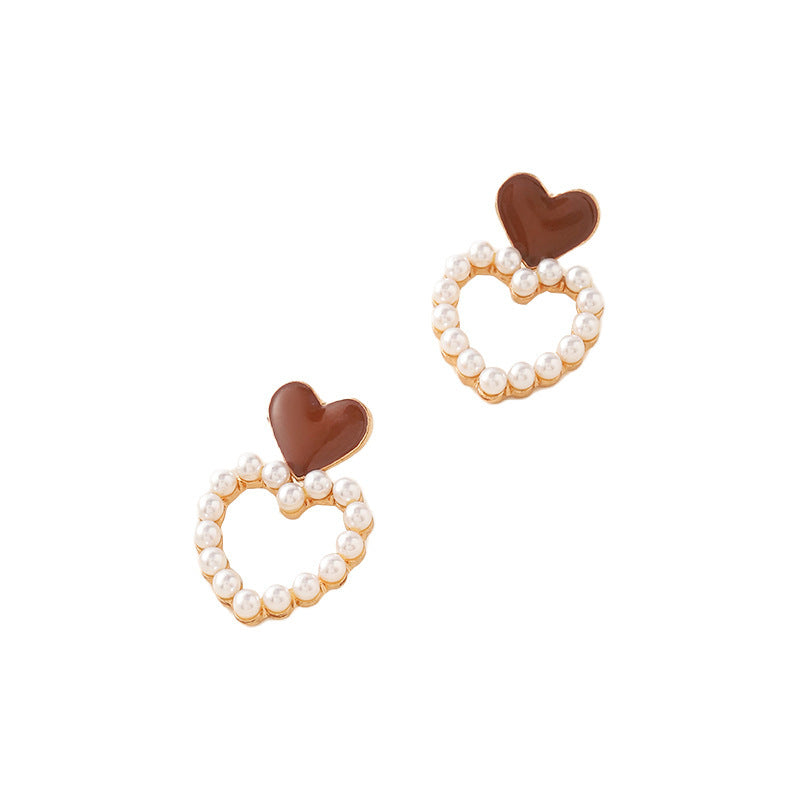Square Pearl Metal Alloy Earrings