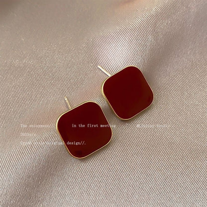 Square Pearl Metal Alloy Earrings