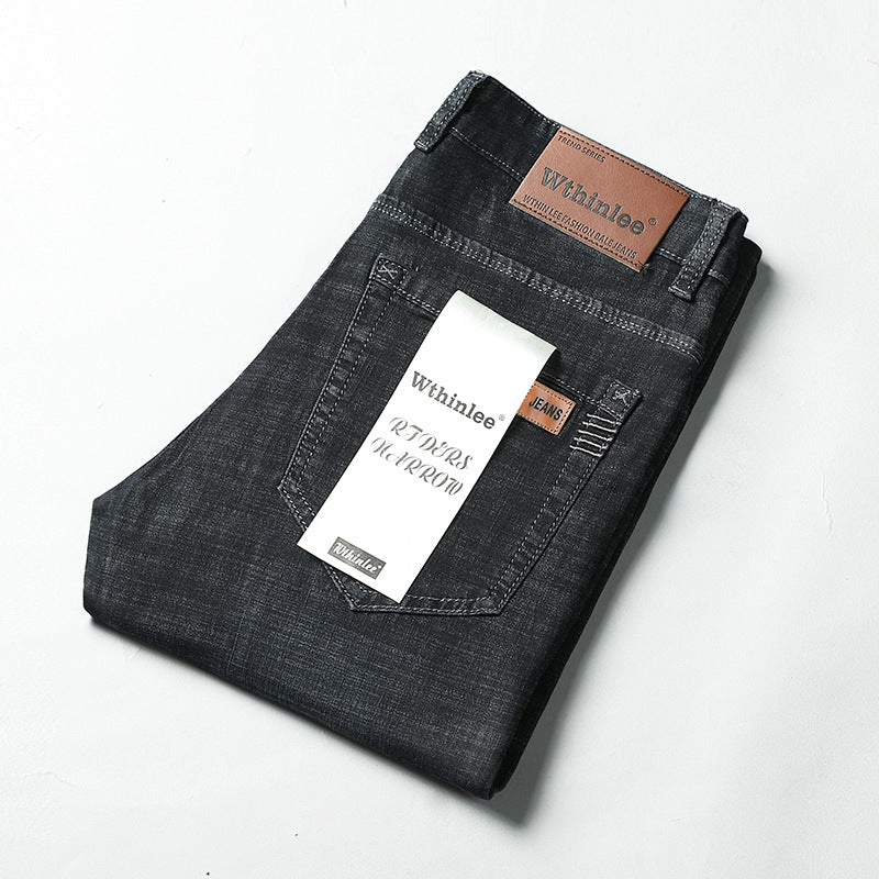 Stretch Jeans Men's Summer Straight Loose Large Size Business Casual Men's Pants