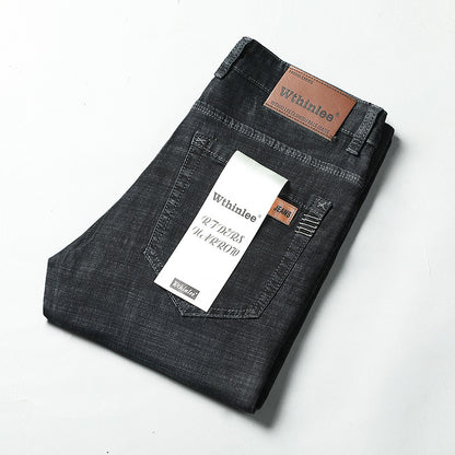 Stretch Jeans Men's Summer Straight Loose Large Size Business Casual Men's Pants