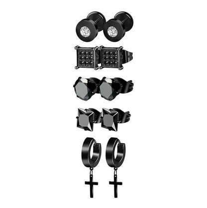 5 Pairs Of High Quality Stainless Steel Anti-allergy Earings Set