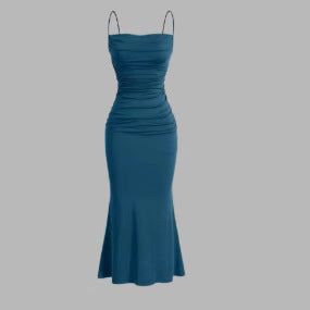Sexy Style Collarless High Waist Tied Spaghetti-strap Sheath Dress For Women