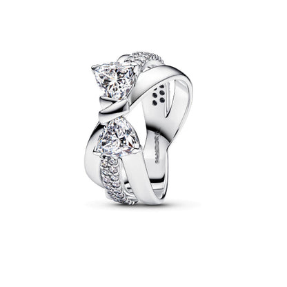 Ring Plated 925 Silver Bow Star Wishing Square