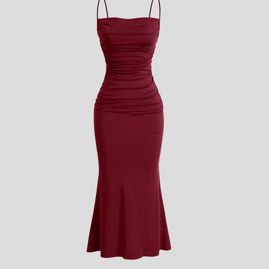 Sexy Style Collarless High Waist Tied Spaghetti-strap Sheath Dress For Women