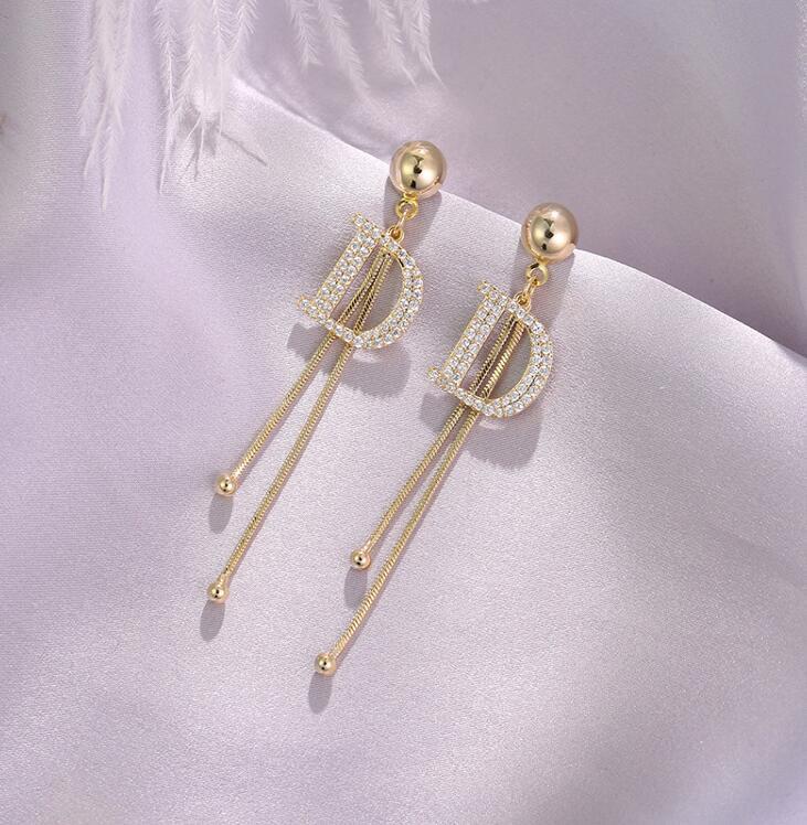 Silver Needle Earrings, Tassels, Long, Simple And Fashionable, Korean Earrings