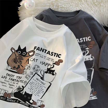 Men's Short-sleeved T-shirt Loose Half-sleeve Top