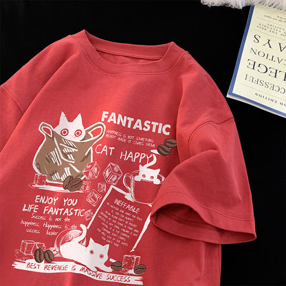 Men's Short-sleeved T-shirt Loose Half-sleeve Top